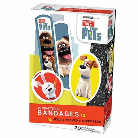 ASO The Secret Life of Pets Antibacterial Bandages, Assortment, 20PK 181687